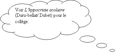 Penses: Voir Lhypocrisie scolaire (Duru-bellat/ Dubet) pour le collge.